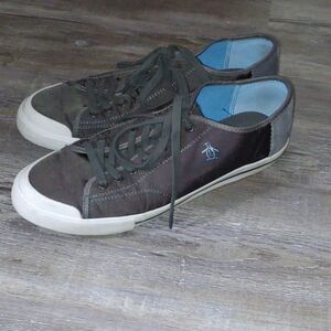 Original Penquin Men's gray boat loafters  Sz 9